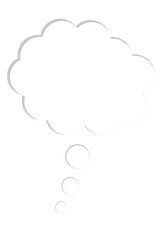 Thought cloud icon vector image, outline vector thought cloud in grey color
