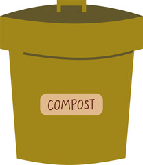 Food waste for composting. Compost pile Illustration.  Zero waste.