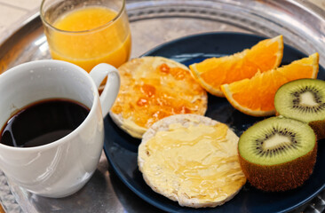 Breakfast Bliss: Toasts wim honey, jam and Fresh Fruits