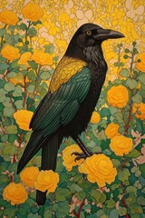 crow bird Art illustration for a book