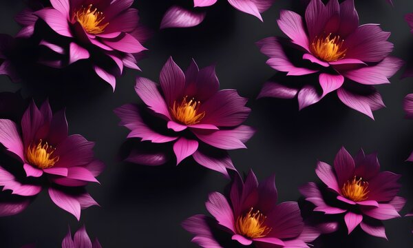 wallpaper representing black and purple flowers. Gothic style