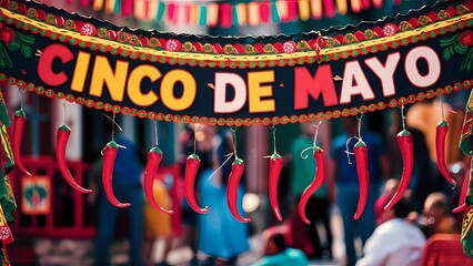 A vibrant and festive Cinco de Mayo banner. - Powered by Adobe