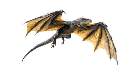 Fototapeta premium Swift and Ferocious: The Dragon’s Flight, Isolated on Transparent Background, PNG