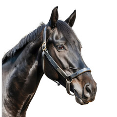black horse collection portrait isolated on white background
