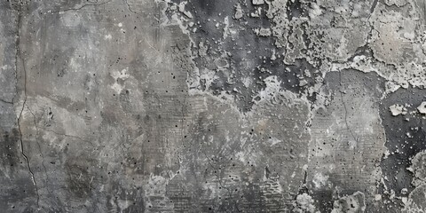 Textured grey concrete wall adorned with numerous small holes. A testament to the passage of time and urban character. - Powered by Adobe