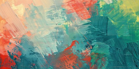 Naklejka premium A painting with a lot of colors and brush strokes