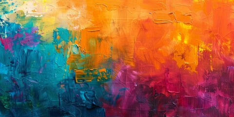 Vibrant Symphony: A kaleidoscope of colors and expressive brushstrokes in a captivating painting.