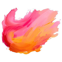 bright strokes of pink and orange paint isolate on a white background