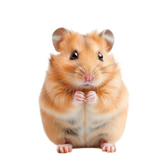 brown adult campbelli hamster isolated on white background