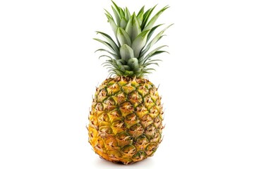 pineapple fruit isolated on white background, clipping path, full depth of field - generative ai