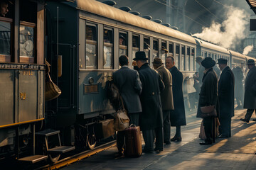 passengers waiting for the orient express to depart
