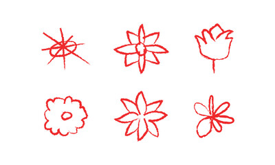 brush flower doodle line vector illustration. brush flower line art