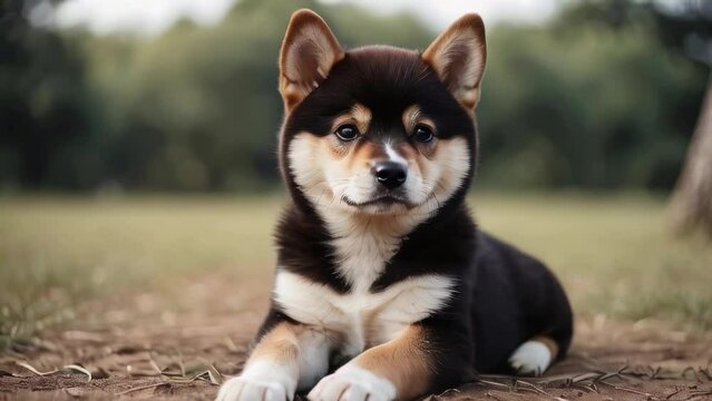 Beautiful black & tan shiba inu puppy