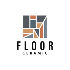 Floor Design Logo, Home Decoration Ceramic Tile Vector Illustration