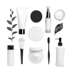 Minimalist Cosmetics Product Mockup: Clean Cut Out PNG Design, makeup kit 
