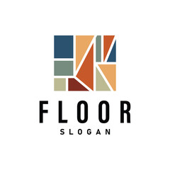 Floor Design Logo, Home Decoration Ceramic Tile Vector Illustration