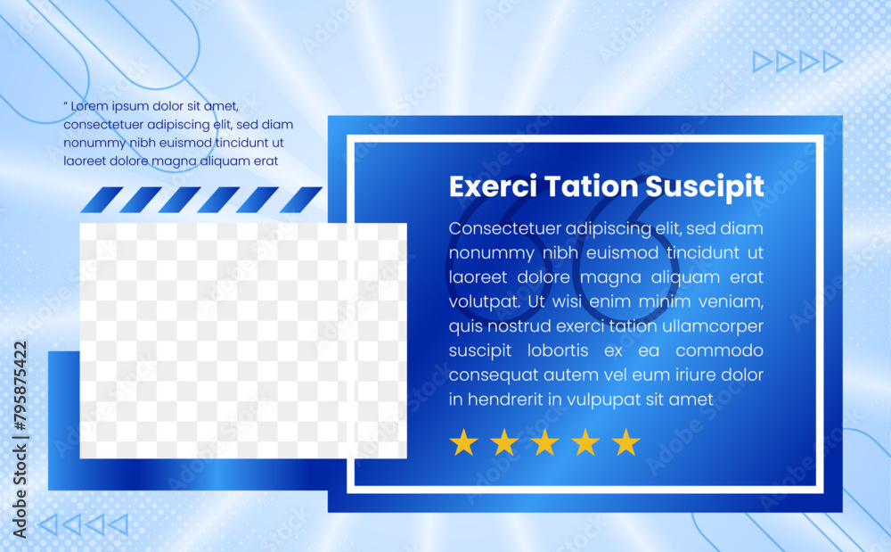 Poster vector of testimonial template and star rating for websites background. suitable for web and mobile 