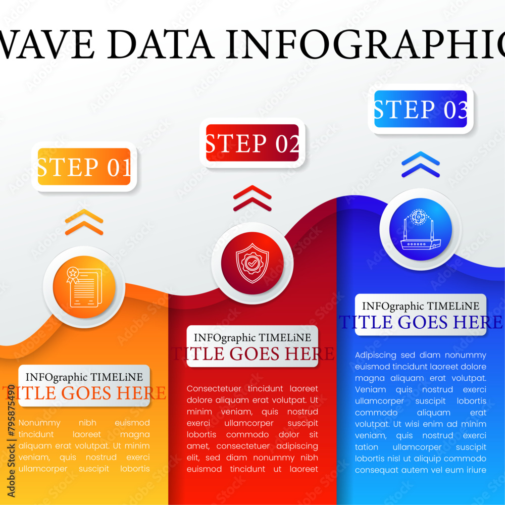 Poster business minimal infographic template, 3 steps timeline infographic layout, vector design element wi