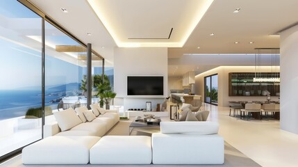 Luxurious living room with modern interior design for dream home inspiration