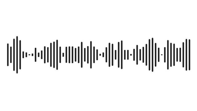 Waveform Audio with Black sound waves background, Animated sound wave spectrum animation,
White and black audio visualization. frequency soundtrack, equalizer soundtrack, waveform soundtrack,