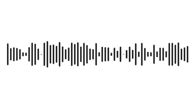 Waveform Audio with Black sound waves background, Animated sound wave spectrum animation,
White and black audio visualization. frequency soundtrack, equalizer soundtrack, waveform soundtrack,