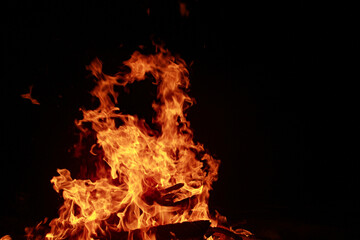 fire in the fireplace