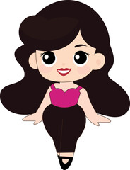 Cute pinup style girl with brown hair smiling