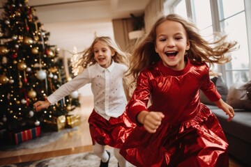 Child christmas togetherness celebration