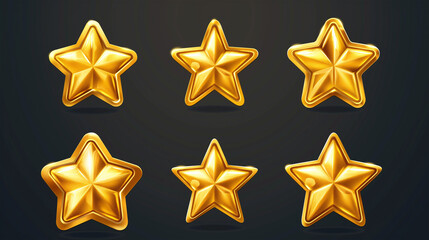 Obraz premium Golden Star on dark background, Illustration.