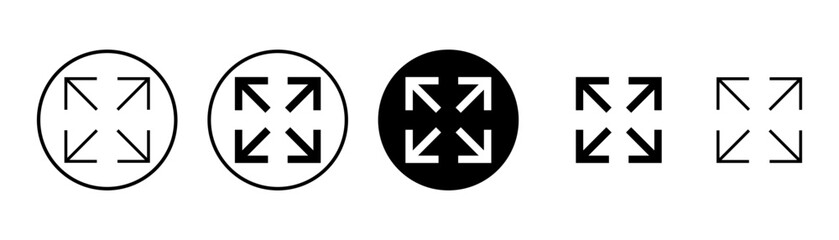 Fullscreen Icon vector isolated on white background. Expand to full screen icon. Fullscreen sign icon. Arrows symbol
