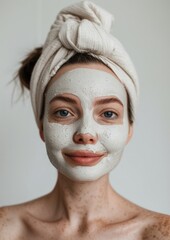A Young woman with organic mask portrait adult photo