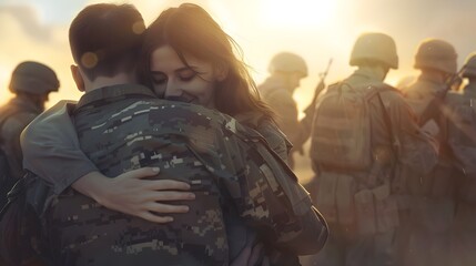 Heartfelt Homecoming Emotional Reunion of Military Spouse and Returning Service Member