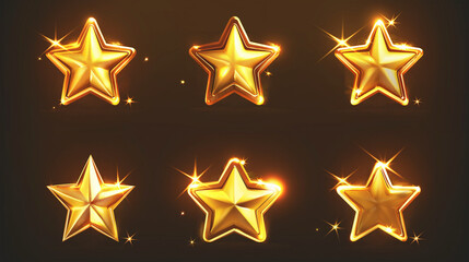 Obraz premium Golden Star on dark background, Illustration.