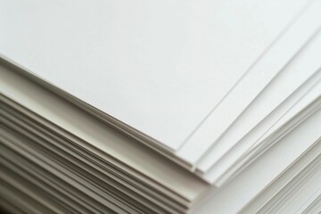 A stack of white paper with a white background