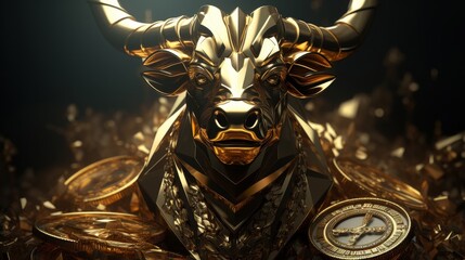 Ebook cover about wealth building, adorned with a 3D gold bull on a black background, appealing to aspiring millionaires