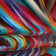 An abstract representation of sound waves in motion, visualized as colorful ribbons twisting and turning1
