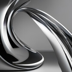 A sleek, metallic sculpture twisting and turning in a hypnotic display of motion and form3