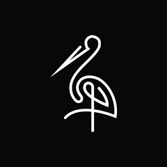 line art bird logo design