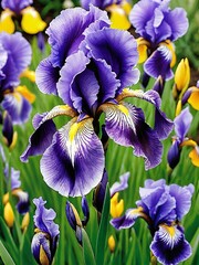 iris flowers blooming in garden