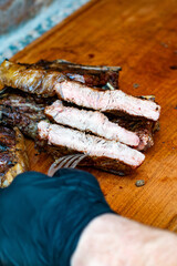 Savory Delights: Capturing the temptation of roast beef ribs in a delicious photograph