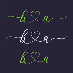 B LOVE A LOGO CURSIVE DESIGN