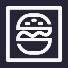 LINE ART BURGER LOGO DESIGN