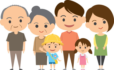 三世代家族のイメージイラスト