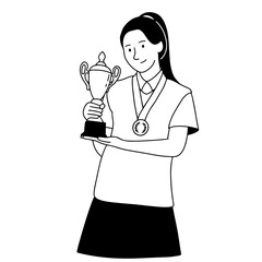 young girl student winner