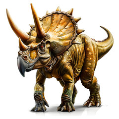 Fototapeta premium Clipart illustration a triceratops on white background. Suitable for crafting and digital design projects.[A-0001]