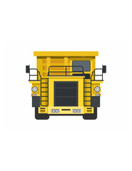 Mine truck. Front view. Simple flat illustration
