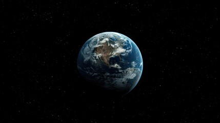 Naklejka premium Planet Earth half night and half day with city lights and clouds in space, ai generated