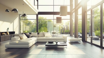Luxurious living room with modern interior design for dream home inspiration