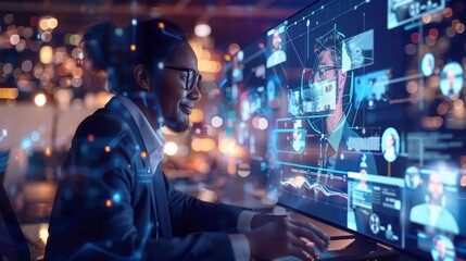 A virtual award ceremony where remote teams receive accolades for exceptional collaboration and innovation, business concept