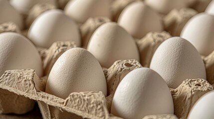 One egg in close-up on egg carton